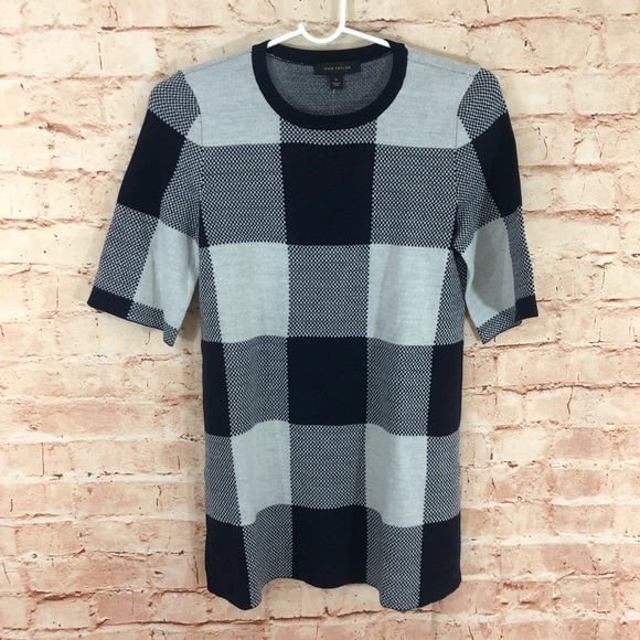 NWT Ann Taylor Checked Tunic Wool Blend Blouse - Picture 2 of 7
